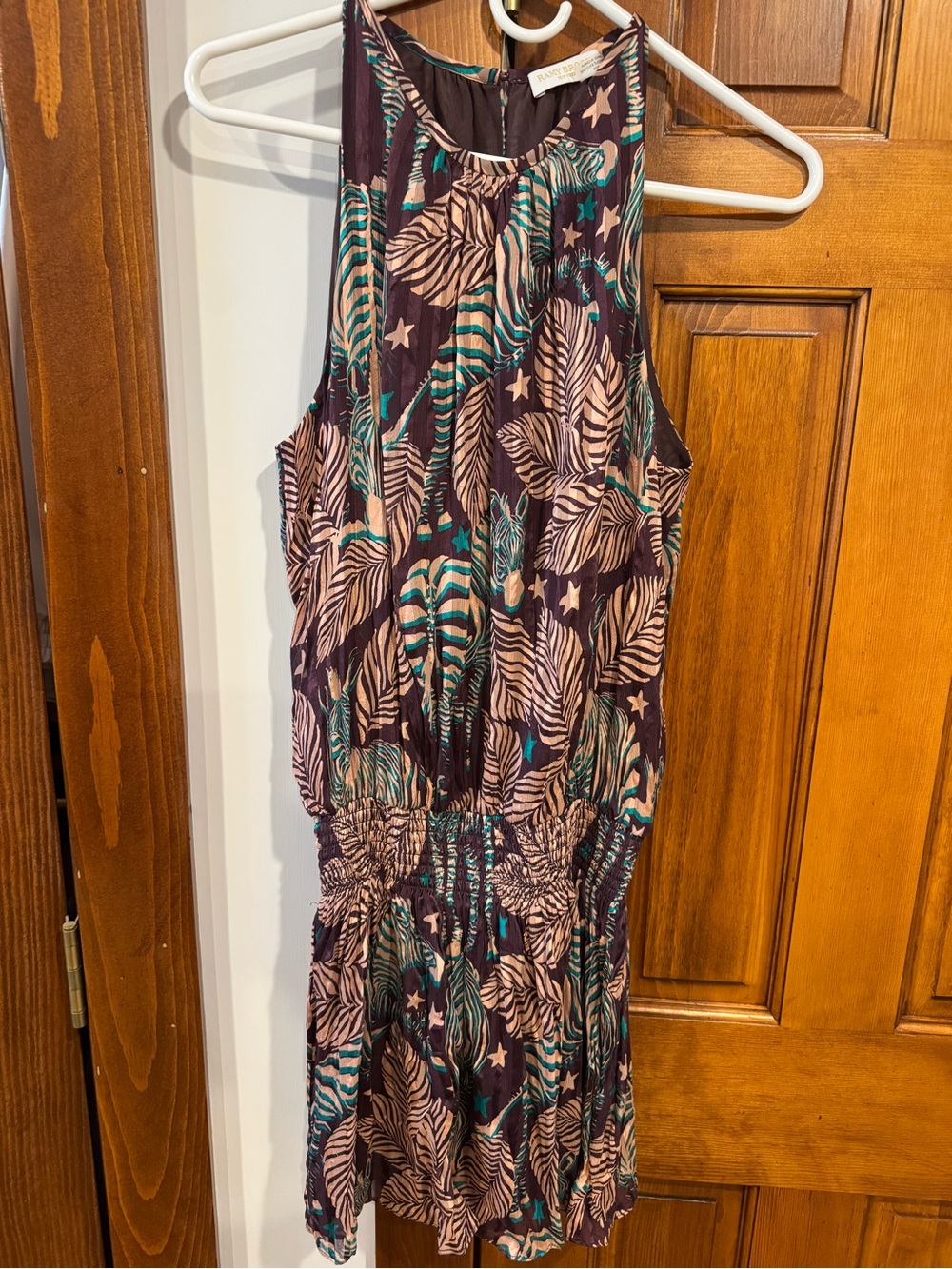 Ramy Brook Purple Tropical Print Mini Dress